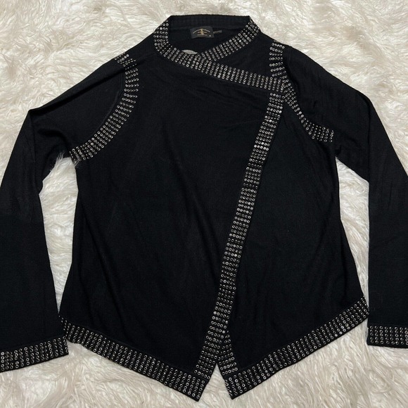 CHRISTIAN AUDIGIER STUDDED FLY AWAY CARDIGAN SWEATER CREST - Picture 2 of 8